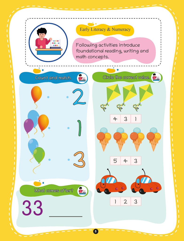 3-in-1 Activity Book Set for Kids Age 3+ | Brain, Maths & English Quest | 750+ Fun Early Learning Exercises for Tracing, Colors, Shapes, Numbers & Alphabets 