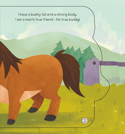 Lil Legends Shaped Board Book - Farm Animals: Horse | Horse-Shaped Picture Book for Kids Age 2+ Years | Early Learning Book with Colourful Illustrations for Toddlers & Preschoolers