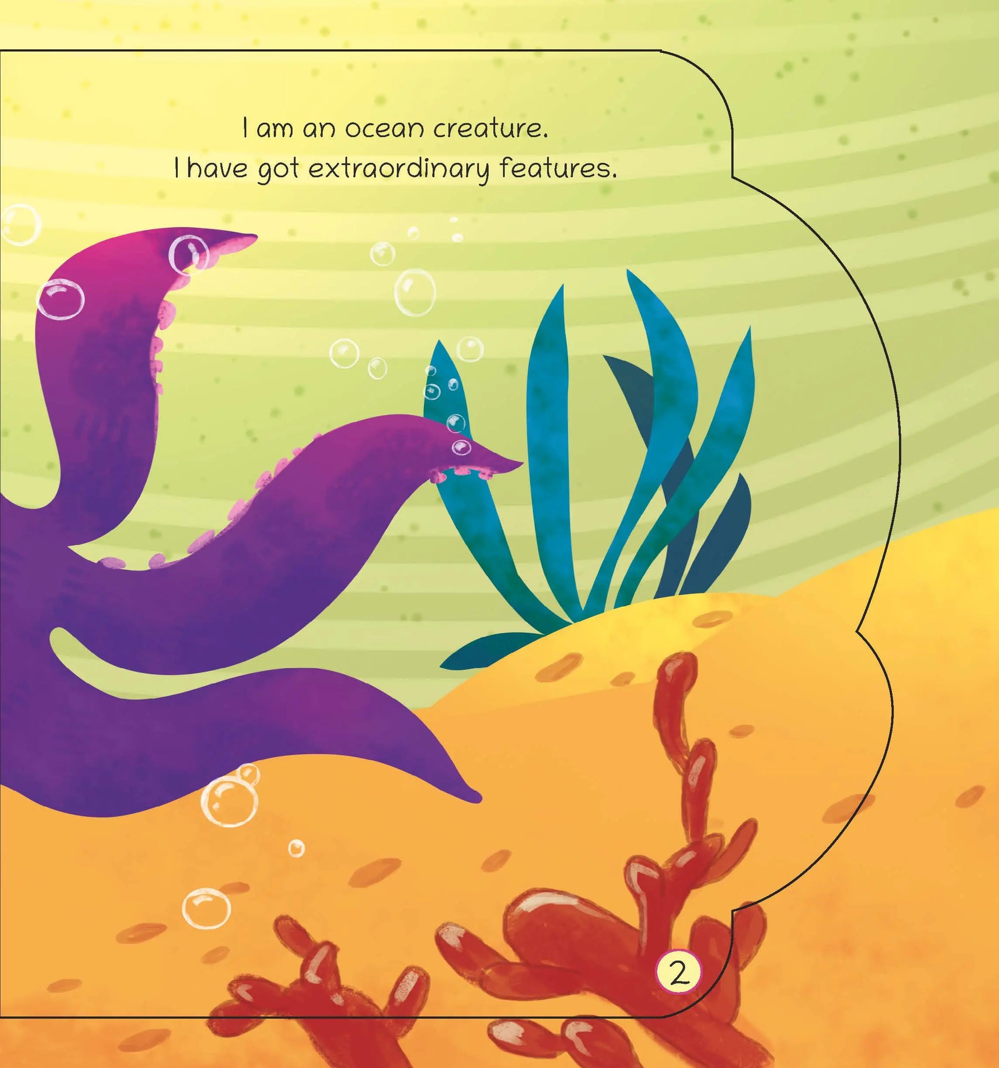 Lil Legends Shaped Board Book - Sea Animals: Octopus | Octopus-Shaped Picture Book for Kids Age 2+ Years | Early Learning Book with Colourful Illustrations for Toddlers & Preschoolers 