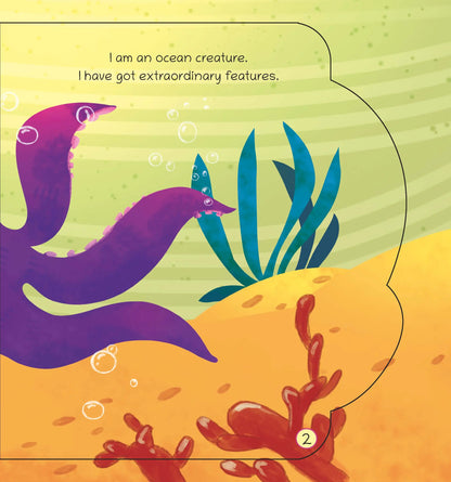 Lil Legends Shaped Board Book - Sea Animals: Octopus | Octopus-Shaped Picture Book for Kids Age 2+ Years | Early Learning Book with Colourful Illustrations for Toddlers & Preschoolers 