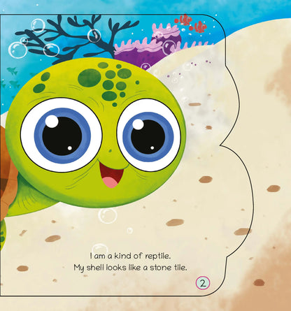 Lil Legends Shaped Board Book - Sea Animals: Turtle | Turtle-Shaped Picture Book for Kids Age 2+ Years | Early Learning Book with Colourful Illustrations for Toddlers & Preschoolers