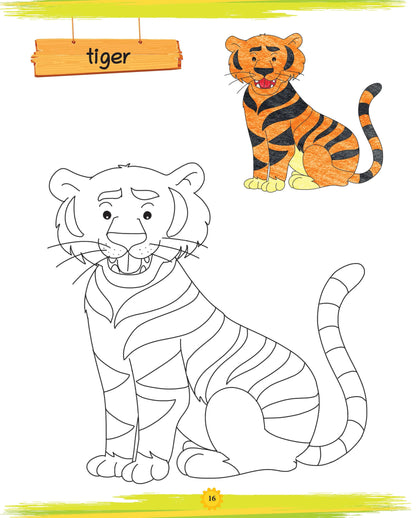 Lil Legends Book of Copy Colouring for kids,To Learn About Animals, Age 3 + 