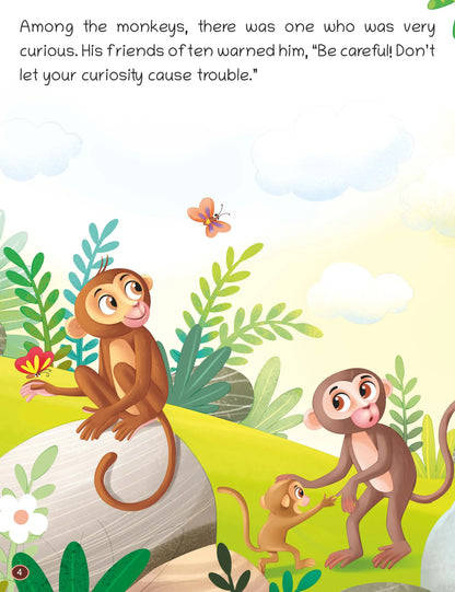 Oswaal Lil Legends Panchatantra Stories for Kids Age 2+ Years - The Monkey and the Wedge | Short Illustrated English Bedtime Stories with Colourful Pictures | Picture Book for Early Readers 