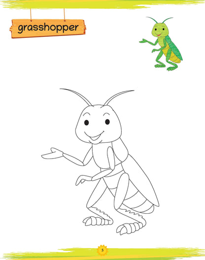 Lil Legends Book of Copy Colouring for Kids | Insects & Bugs Theme | Fun Colouring Activity Book | Creativity, Colour Recognition & Fine Motor Skills | Age 3+ Years