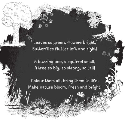 Lil Legends Let's Colour Our Nature Colouring Book for Kids | Builds Colour Recognition, Focus and Creativity | Travel-Friendly Hardboard Support | For UKG/Primary | Age 4+ 