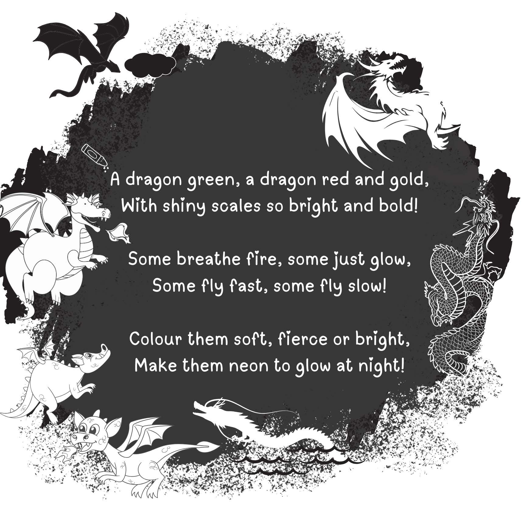 Lil Legends Let's Colour Our Dragons Colouring Book for Kids | Builds Colour Recognition, Focus and Creativity | Travel-Friendly Hardboard Support | For UKG/Primary | Age 4+ 
