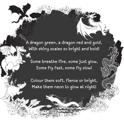 Lil Legends Let's Colour Our Dragons Colouring Book for Kids | Builds Colour Recognition, Focus and Creativity | Travel-Friendly Hardboard Support | For UKG/Primary | Age 4+ 