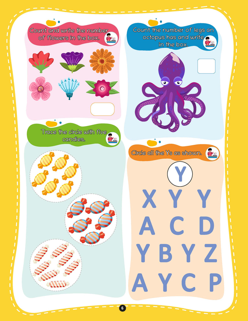 3-in-1 Activity Book Set for Kids Age 3+ | Brain, Maths & English Quest | 750+ Fun Early Learning Exercises for Tracing, Colors, Shapes, Numbers & Alphabets 