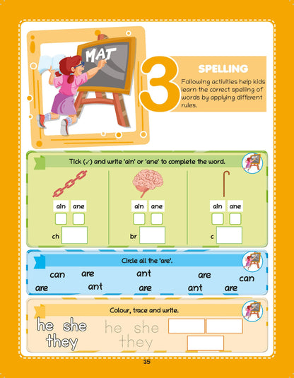 Lil Legends Brain, Maths & English Activity Book Set for Kids | Set of 3 Books | 750+ Exercises | Tracing, Logical Thinking & Language Skills | Age 5+ Years