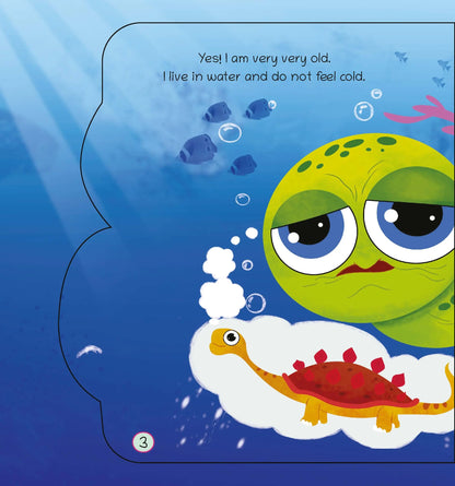 Lil Legends Shaped Board Book - Sea Animals: Turtle | Turtle-Shaped Picture Book for Kids Age 2+ Years | Early Learning Book with Colourful Illustrations for Toddlers & Preschoolers