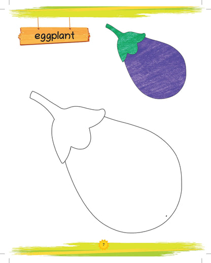 Lil Legends Book of Copy Colouring for kids,To Learn About Vegetables, Age 3 + 