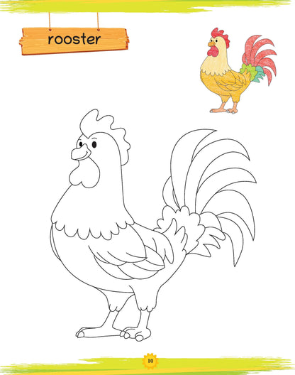 Lil Legends Book of Copy Colouring for Kids | Farmlife Theme | Fun Colouring Activity Book | Creativity, Colour Recognition & Fine Motor Skills | Age 3+ Years 