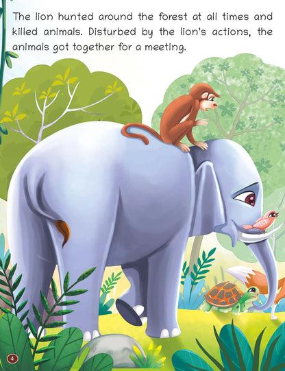 Lil Legends Panchatantra Wisdom Tales Set of 4 Story Books for Kids Age 2+ Years - Intelligent Hare, Monkey's Heart, Crane & Blue Jackal | Illustrated Stories for Moral Values 