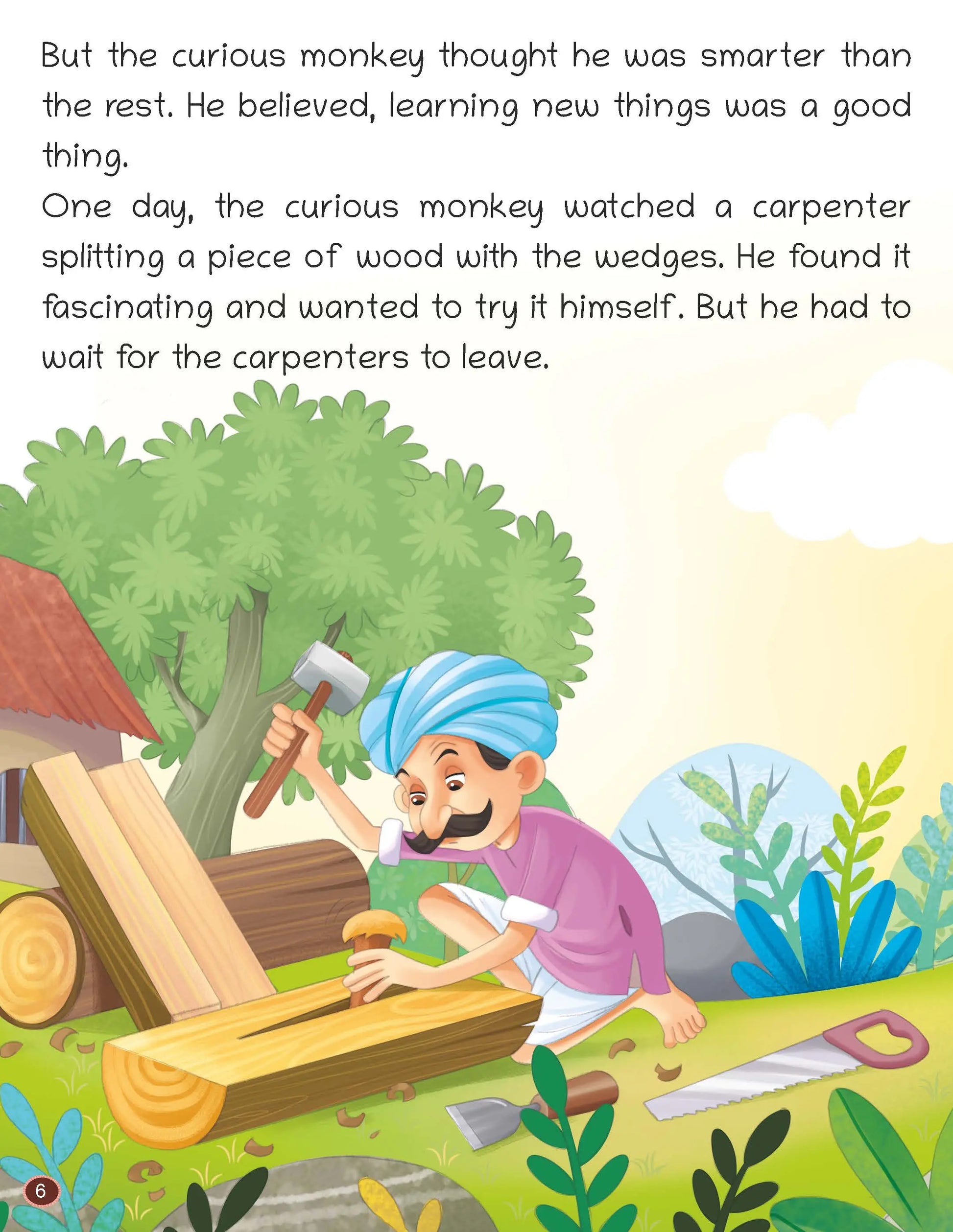 Oswaal Lil Legends Panchatantra Stories for Kids Age 2+ Years - The Monkey and the Wedge | Short Illustrated English Bedtime Stories with Colourful Pictures | Picture Book for Early Readers 