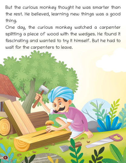 Oswaal Lil Legends Panchatantra Stories for Kids Age 2+ Years - The Monkey and the Wedge | Short Illustrated English Bedtime Stories with Colourful Pictures | Picture Book for Early Readers 