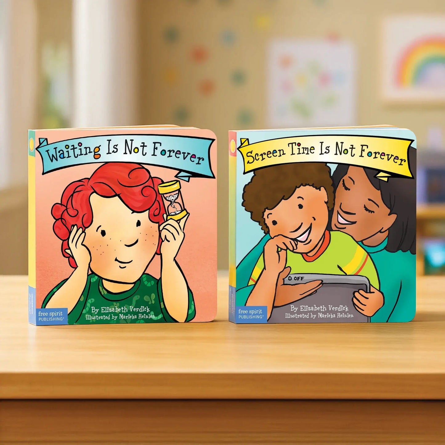 Patience & Screens Duo Set (Best Behaviour Series) — 2 Board Books for Toddlers (Ages 1–4 yrs) | Build Patience & Healthy Screen-Habits | by Free Spirit Publishing 