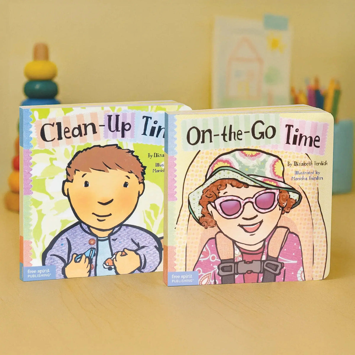 Toddler Daily Habits Set (Toddler Tools Series) — 2 Board Books for Toddlers (Ages 1–3 yrs) | Includes Clean-Up & On-the-Go Habits | by Free Spirit Publishing 