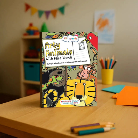 Lil Legends Arty Animals Tear-Out Postcard Art Book for Kids | 35+ Perforated Animal-Themed Cards to Colour & Share | Creativity Activity Book | Age 3–7 Years