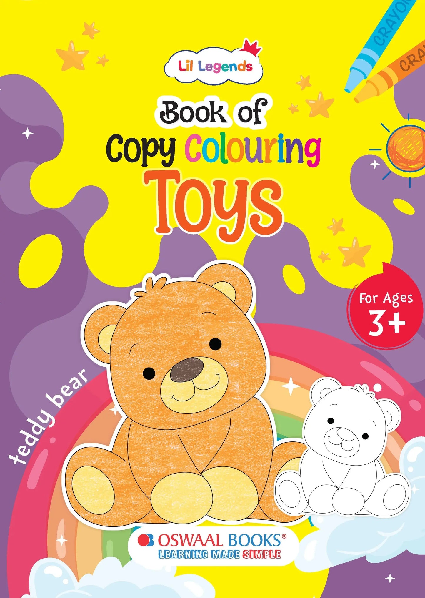 Lil Legends Book of Copy Colouring for Kids | Toys Theme | Fun Colouring Activity Book | Creativity, Colour Recognition & Fine Motor Skills | Age 3+ Years 