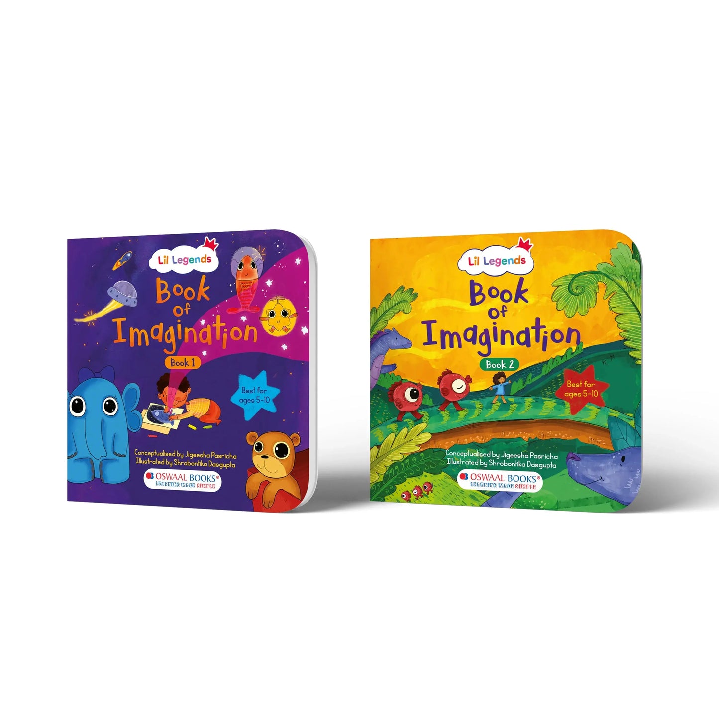 Lil Legends Book of Imagination Part 1 & 2 for Kids | Set of 2 Activity Books | Drawing, Doodling, Creative Writing, Colouring & Art | Age 5–10 Years | Screen-Free Workbook 