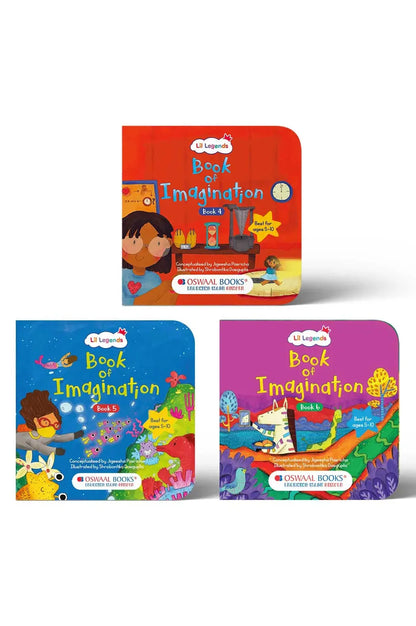 Lil Legends Book of Imagination Set for Kids | Parts 4, 5 & 6 | Set of 3 Activity Books | Drawing, Doodling, Creative Writing, Colouring & Art | Age 5–10 Years | Screen-Free Workbook 