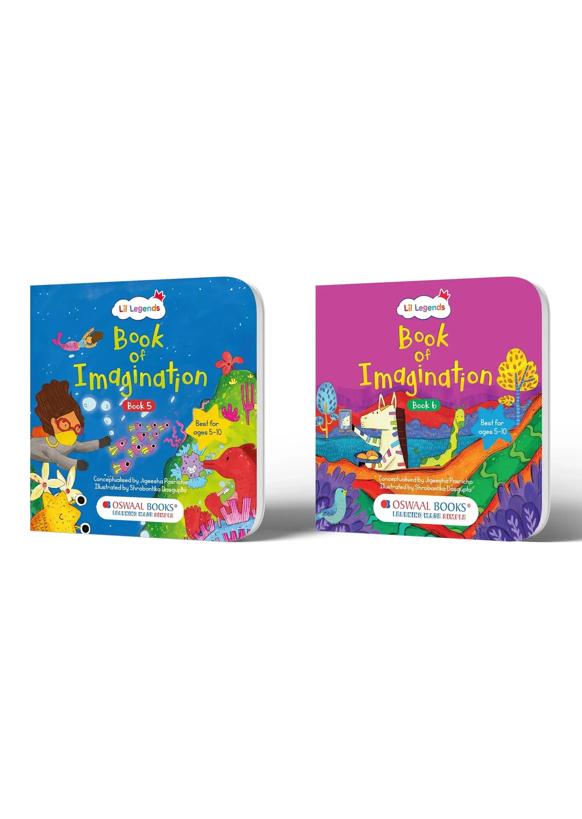 Lil Legends Book of Imagination Set of 2 (Books 5 & 6) for Kids Age 5-10 Years - Creative Drawing & Writing Prompts | Screen-Free Fun Activity Books for Children 