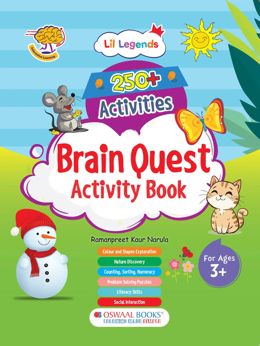 Lil Legends Brain Quest Activity Book for Kids | 250+ Activities | Puzzles, Colours, Shapes, Counting, Sorting, Numeracy & Word Search | Age 3+ Years