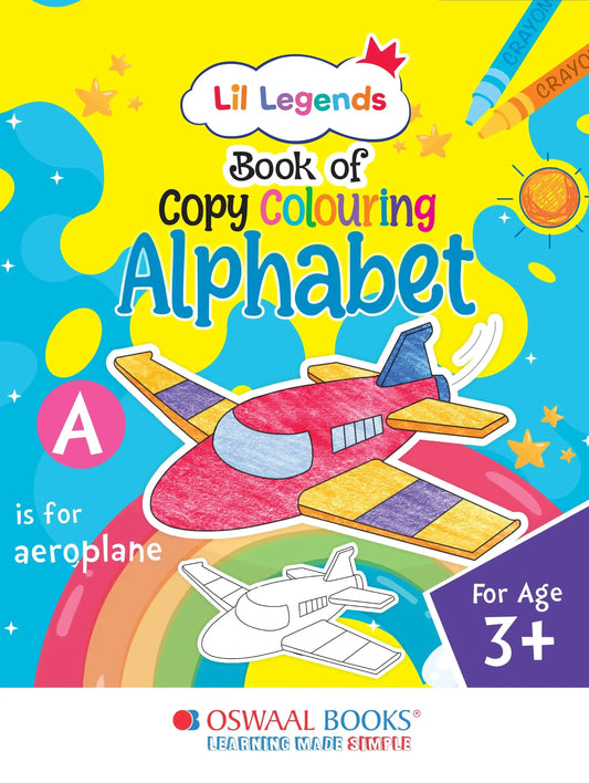 Lil Legends Copy Colouring Book for Kids Age 3+ Years - Learn About English Alphabet (ABC) | Fun Colouring Activity Book | Early Learning & Creativity Book for Preschoolers
