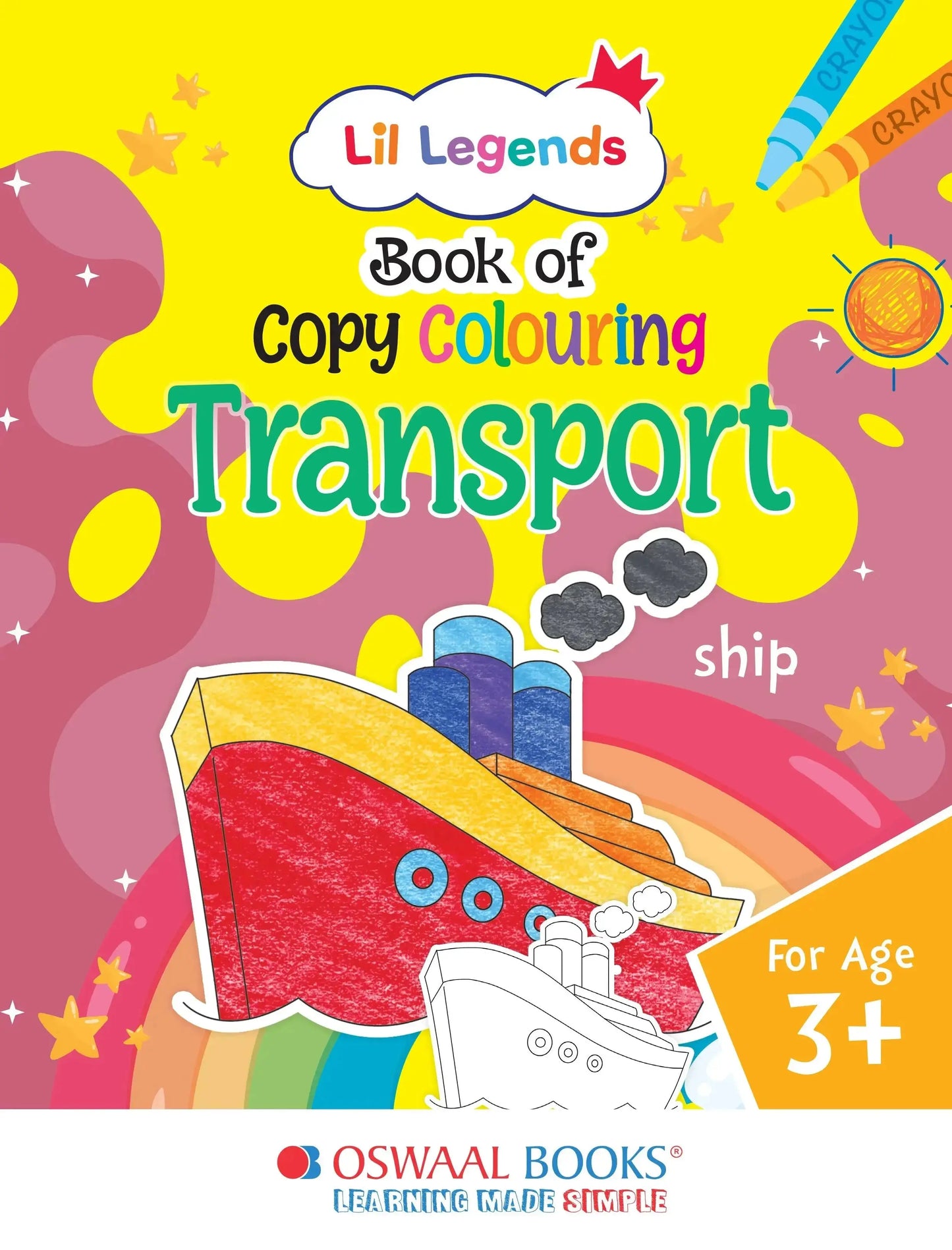 Lil Legends Book Of Copy Colouring Transports for Kids | Fun Activity Book to Boost Focus, Vocabulary and Creativity  | For Nursery/LKG/UKG | Age 3+