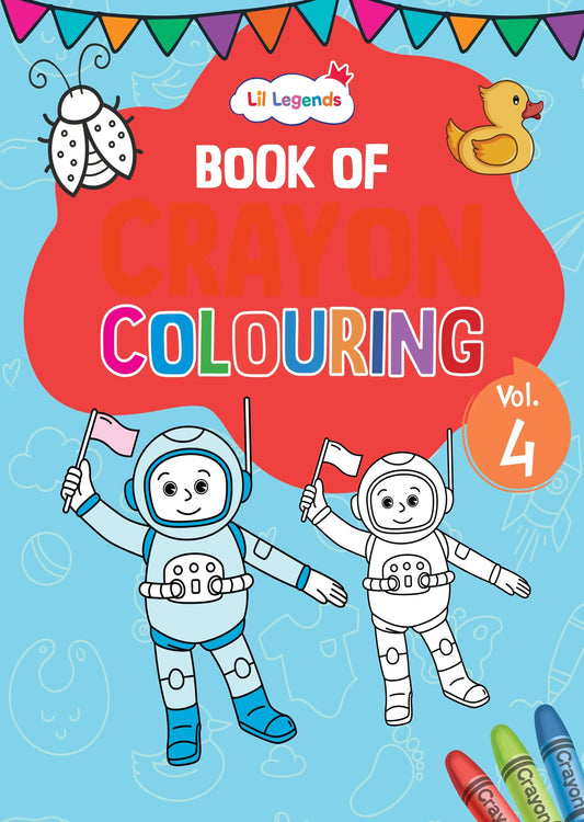 Lil Legends Crayon Colouring Book Vol 4 for Kids Age 4+ Years | Advanced Detailed Designs for Confident Young Artists | Fine Motor Skills, Focus & Creative Expression Workbook