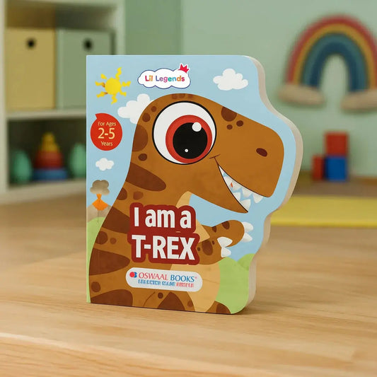 Lil Legends Dino Shaped Board Book for Kids | I am a T-Rex | Illustrated Dinosaur Story Book | Early Learning Picture Book | Age 2+ Years | Board Book | Durable