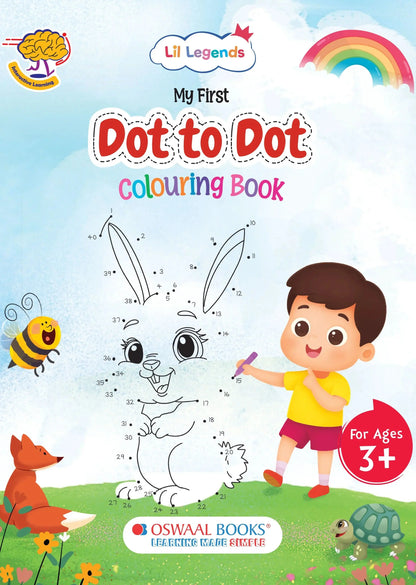 Lil Legends Dot to Dot Colouring Activity Book for Kids Age 3-6 Years | Connect the Dots & Colour | Builds Number Skills, Counting & Hand-Eye Coordination | Nursery LKG UKG Workbook