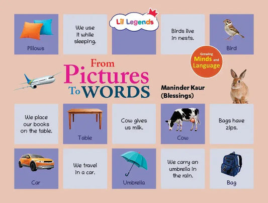 Lil Legends From Picture to Words for Kids | Growing Minds and Language Book | Builds Vocabulary, Visual Learning & Early Literacy Skills | Picture Book | Age 3+ Years
