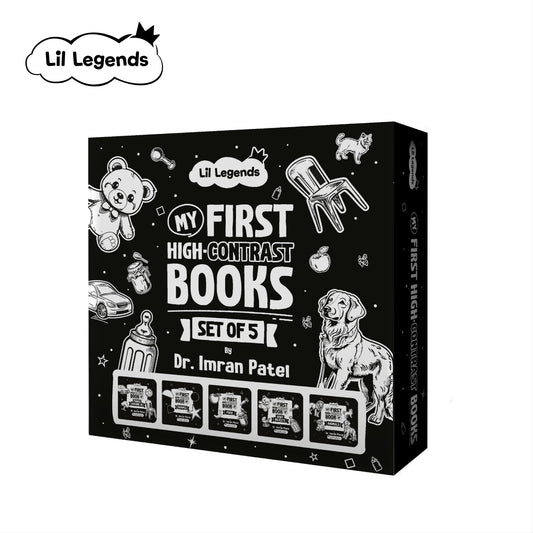 Lil Legends High Contrast Book for Infants & Toddlers | Black & White Baby Board Book | Visual Stimulation for Newborns | Brain Development | Age 0–12 Months | Durable