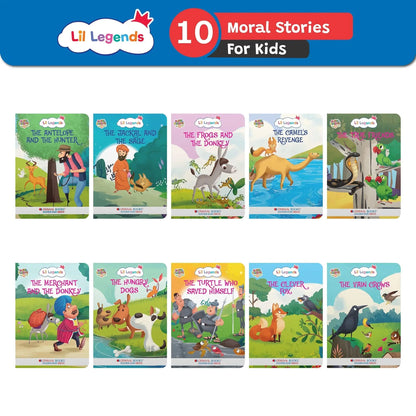 Lil Legends Moral Stories for Kids Age 2+ Years - Set of 10 Illustrated Story Books | Short English Bedtime Stories with Colourful Pictures | Picture Books for Early Readers