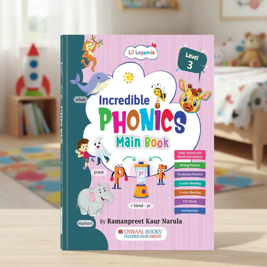 Lil Legends Incredible Phonics Level 3 Main Book for Kids Age 5-7 Years | Digraphs, Consonant Blends & Decodable Stories | Advanced Phonics Workbook for Class 1 Reading Fluency