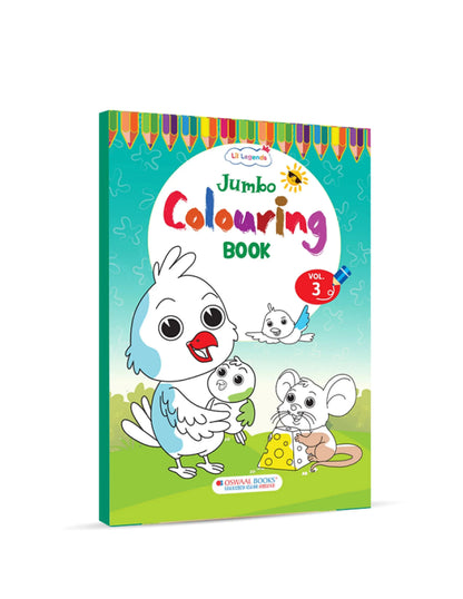 Lil Legends Jumbo Colouring Book Vol 4 for Kids Age 3-7 Years | Detailed Designs – Nature, People & Story Scenes | Advanced Colouring & Creative Expression Activity Book for LKG & UKG