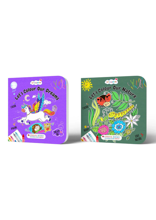Lil Legends Let's Colour Dreams & Nature - Colouring Book Combo Set of 2 for Kids Age 3+ Years | Fun Activity Books | Early Learning & Creativity Books for Toddlers | Travel-Friendly