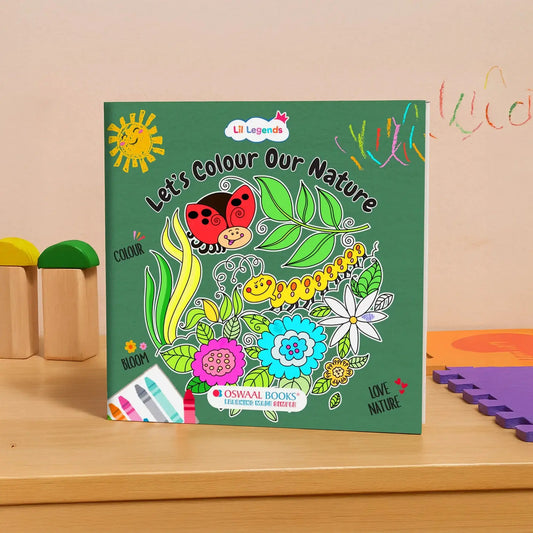 Lil Legends Let's Colour Our Nature Colouring Book for Kids | Paperback With Hardboard Support | Trees, Birds, Rainbows & More | Focus & Grip Building | Age 3+ Years | Travel-Friendly