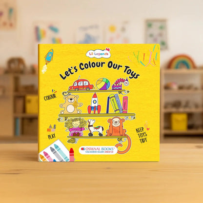 Lil Legends Let's Colour Our Toys Colouring Book for Kids | Builds Colour Recognition, Focus and Creativity | Travel-Friendly Hardboard Support | For UKG/Primary | Age 4+ 
