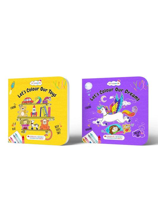 Lil Legends Let's Colour Toys & Dreams - Colouring Book Combo Set of 2 for Kids Age 3+ Years | Fun Activity Books | Early Learning & Creativity Books for Toddlers | Travel-Friendly