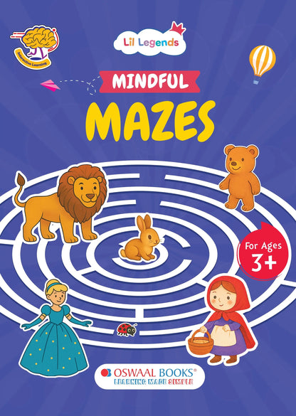 Lil Legends Mindful Mazes Activity Book for Kids Age 3-8 Years | Fun & Challenging Mazes | Boosts Critical Thinking, Problem Solving & Eye-Hand Coordination | Nursery to Class 2