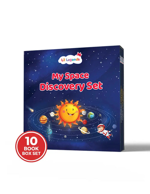 Lil Legends My Space Discovery Set for Kids | 10 Planet Board Books | Mercury, Venus, Earth, Mars, Jupiter, Saturn, Uranus, Neptune & Dwarf Planets | Solar System | Ages 3+ Years