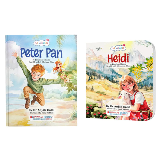 Lil Legends Re-Imagined Classics for Kids | Heidi & Peter Pan | Set of 2 Books | Illustrated Classic Story Books | Vocabulary, Imagination & Reading Skills | Age 7+ Years