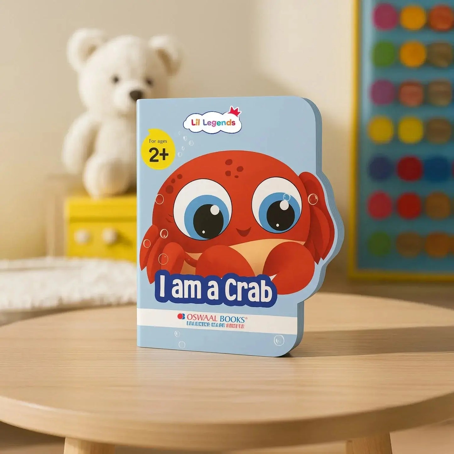 Lil Legends Shaped Board Book - Sea Animals: Crab | Crab-Shaped Picture Book for Kids Age 2+ Years | Early Learning Book with Colourful Illustrations for Toddlers & Preschoolers
