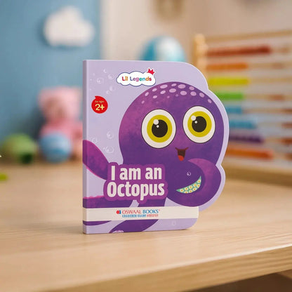 Lil Legends Shaped Board Book - Sea Animals: Octopus | Octopus-Shaped Picture Book for Kids Age 2+ Years | Early Learning Book with Colourful Illustrations for Toddlers & Preschoolers 