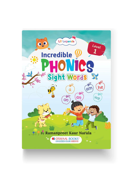 Lil Legends Incredible Phonics Sight Words Book Level 1 for Kids Age 3-5 Years | High Frequency Words & CVC Word Recognition | Workbook for Nursery & LKG Early Reading