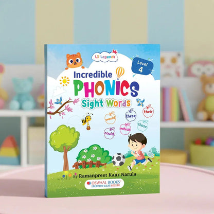 Lil Legends Incredible Phonics Sight Words Book Level 4 for Kids Age 6-8 Years | Complex High Frequency Words & Sentence Reading | Workbook for Class 1 & 2 | Advanced Reading