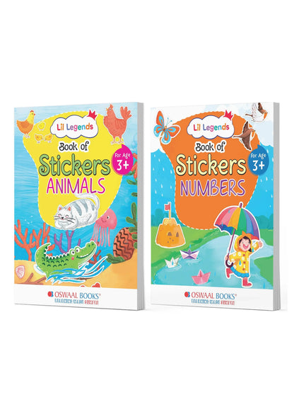Lil Legends Sticker Activity Books Combo Set of 2 for Kids Age 3+ Years - Animals & Numbers (123 Counting) | Fun Peel-and-Stick Learning Books for Toddlers & Preschoolers