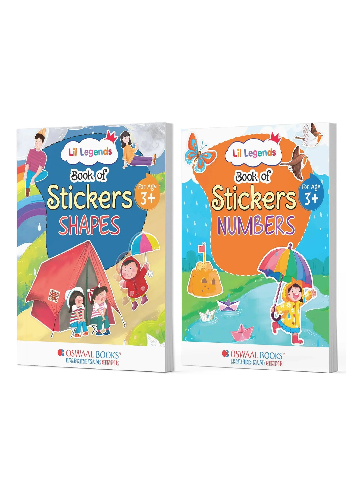 Lil Legends Sticker Activity Books Combo Set of 2 for Kids Age 3+ Years - Shapes & Numbers (123 Counting) | Fun Peel-and-Stick Learning Books for Toddlers & Preschoolers